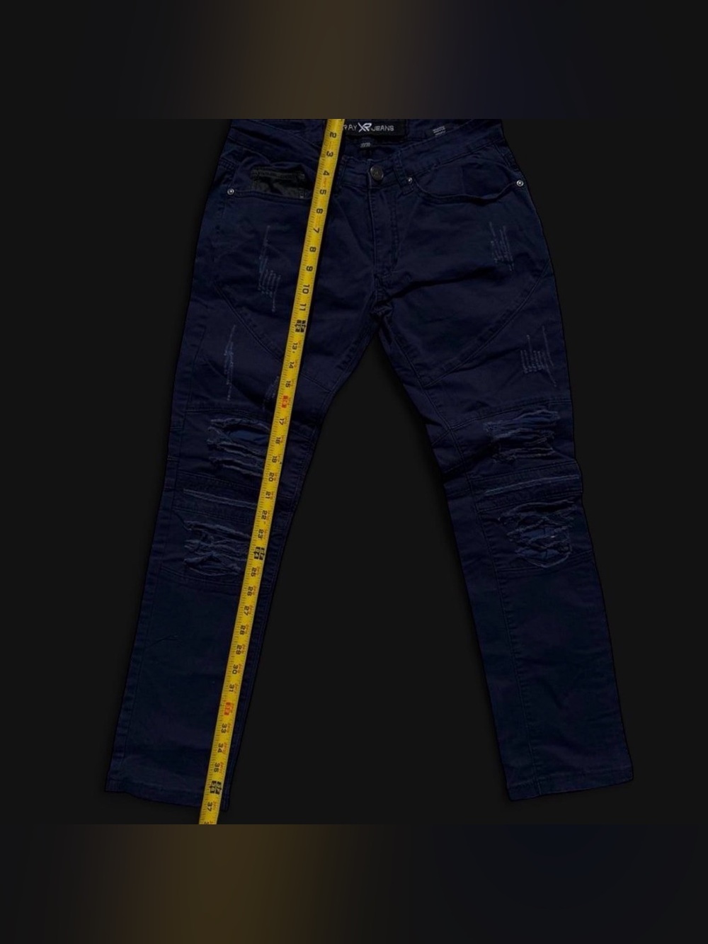 Navy blue XRAY jeans with distressed details men’s size 30/30 - Picture 2 of 6